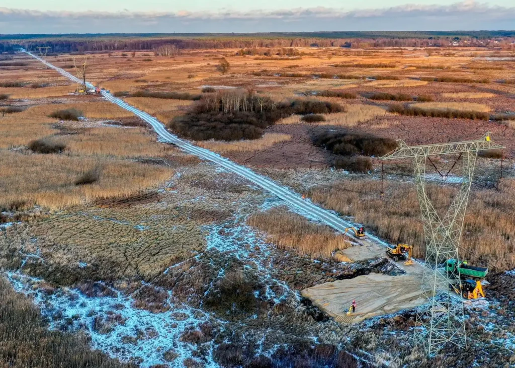 Droga tymczasowa - Kozienice Miłosna linia 400kV